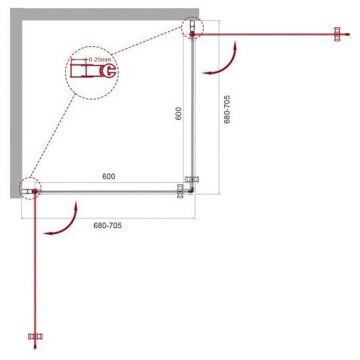 Душевой уголок BelBagno (Бельбагно) ETNA-A-2-70-C-Cr хром, стекло прозрачное 6 мм (700х1950х700)
