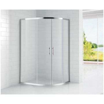 Душевой уголок Cezares (Цезарис) Eco-O-RH-2-100/80-P-Cr, цвет профиля хром, стекло рифленое 6 мм 100х190х80 см