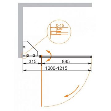 Душевая шторка на ванну Cezares (Цезарис) Eco-O-V-12-120/140-C-Cr, цвет профиля хром, стекло прозрачное 6 мм 140х120 см