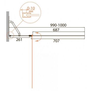 Шторка на ванну Cezares (Цезарис) RELAX-V-11-100/140-P-Bi-R цвет профиля серый, стекло матовое 4 мм 140х100 см