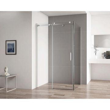 Душевой уголок Cezares (Цезарис) STYLUS-SOFT-AH-1-160/80-C-Cr цвет профиля хром, стекло прозрачное 8 мм 160х195х80 см