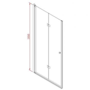 Дверное полотно Cezares ELENA-W-50/50-C-Cr цвет профиля хром, стекло прозрачное 6 мм 195х100 см