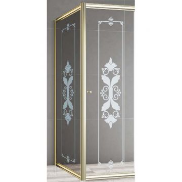 Боковая стенка Cezares (Цезарис) GIUBILEO-FIX-90-SCORREVOLE-CP-G цвет профиля золото стекло, прозрачное 6 мм 195х90 см