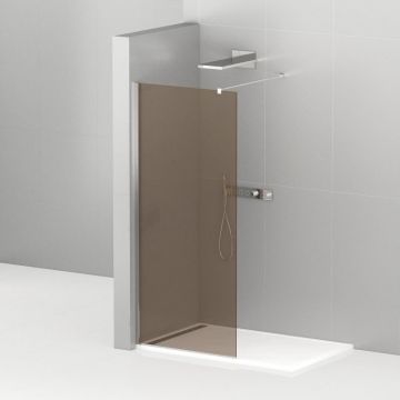 Душевая перегородка Cezares (Цезарис) Liberta-L-1-90-120-BR-Cr с односторонним входом, стекло бронза 8 мм, профиль хром, 90x120x195 см