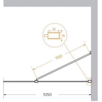 Душевая перегородка Cezares (Цезарис) Liberta-L-1-TB-105-C-Cr универсальная с односторонним входом, цвет профиля хром, стекло прозрачное 8 мм 105x195 см