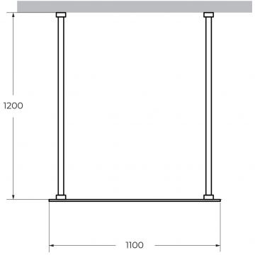 Душевая перегородка Cezares (Цезарис) Liberta-L-2-110-120-GR-Cr с возможностью двустороннего входа, стекло графит 8 мм, профиль хром, 110x120x195 см