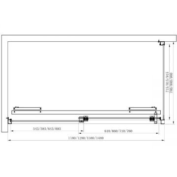 Душевой уголок Cezares (Цезарис) Lux-Soft-W-AH-1-130/100-C-Cr-IV, цвет профиля хром, стекло прозрачное 8 мм 130х200х100 см