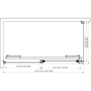 Душевой уголок Cezares (Цезарис) Lux-Soft-W-AH-1-140/80-C-Cr-IV, цвет профиля хром, стекло прозрачное 8 мм 140х200х80 см