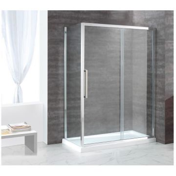 Душевой уголок Cezares (Цезарис) Lux-Soft-W-AH-1-140/90-C-Cr-IV, цвет профиля хром, стекло прозрачное 8 мм 140х200х90 см