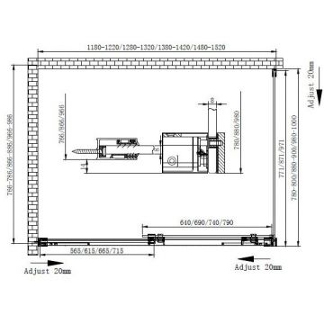 Душевой уголок Cezares (Цезарис) Premier-Soft-W-AH-1-140/100-C-Cr-IV, цвет профиля хром, стекло прозрачное 8 мм 140х200х100 см