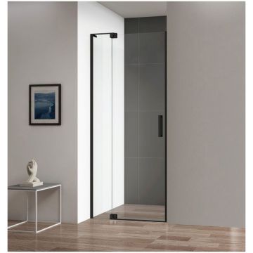 Душевая дверь Cezares Slider-B-1-70/80-C-NERO, цвет профиля чёрный матовый, стекло прозрачное 8 мм 195х80 см