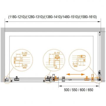 Душевая дверь Cezares Stylus-O-M-BF-1-120-C-Cr, цвет профиля хром, стекло прозрачное 8 мм 195х120 см