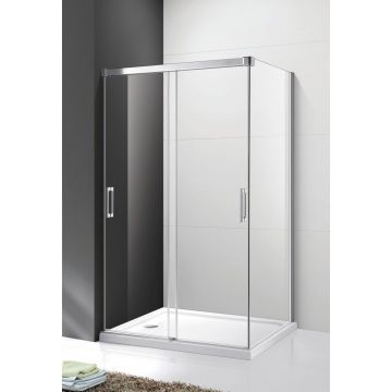 Душевой уголок Cezares (Цезарис) Tandem-Soft-AH-2-120/80-C-Cr-IV, цвет профиля хром, стекло прозрачное 6 мм 120х195х80 см