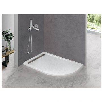 Душевой поддон Cezares (Цезарис) Tray-AS-RH-120/90-550-30-W-L из искусственного мрамора, цвет белый 120х90х3 см