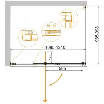 Душевой уголок Cezares (Цезарис) Variante-AH-1-110/120-100-C-Cr, цвет профиля хром, стекло прозрачное 6 мм 120х195х100 см