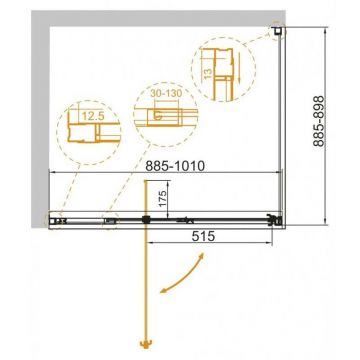 Душевой уголок Cezares (Цезарис) Variante-AH-1-90/100-90-C-Cr, цвет профиля хром, стекло прозрачное 6 мм 100х195х90 см