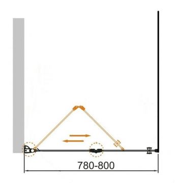 Дверное полотно Cezares (Цезарис) ECO-O-40/40-C-Cr, цвет профиля хром, стекло прозрачное 6 мм 195х80 см