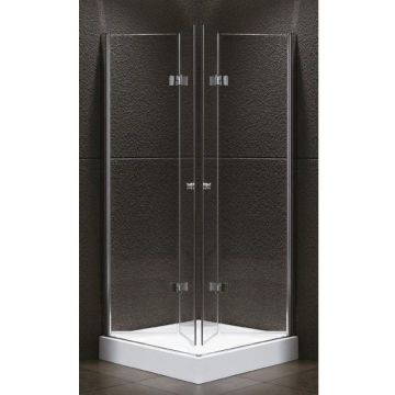 Душевой уголок Cezares (Цезарис) ELENA-W-ASH-2-80/100-C-Cr, цвет профиля хром, стекло прозрачное 6 мм 100х195х80 см