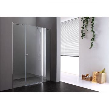 Душевая дверь Cezares (Цезарис) ELENA-W-B-13-40+60/40-P-Cr-R, цвет профиля хром, стекло матовое 6 мм 195х140 см