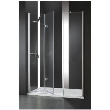 Душевая дверь Cezares (Цезарис) ELENA-W-BS-13-30+50/50-C-Cr, цвет профиля хром, стекло прозрачное 6 мм 195х130 см