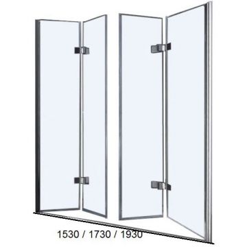 Душевая дверь Cezares ELENA-W-BS-22-160-C-Cr, цвет профиля хром, стекло прозрачное 6 мм 195х153 см