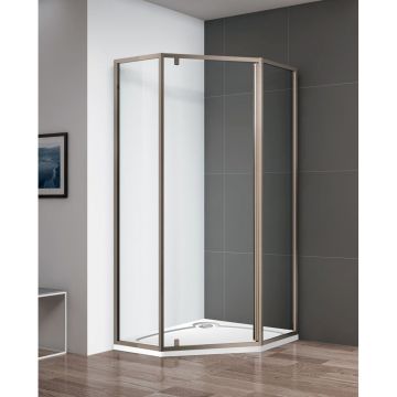 Душевой уголок Cezares (Цезарис) Eco-O-P-1-90-C-Br, цвет профиля бронза стекло прозрачное 6 мм 90х195х90 см