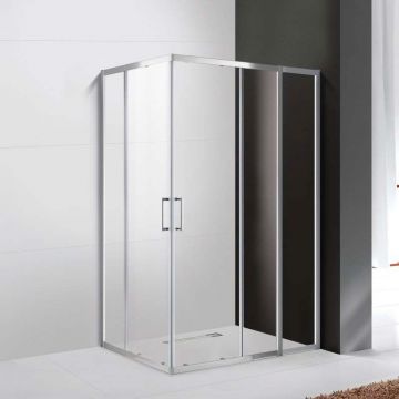 Душевой уголок Cezares (Цезарис) MOLVENO-AH-21-100+30-C-Cr-IV цвет профиля хром, стекло прозрачное 6 мм 130х195х100 см