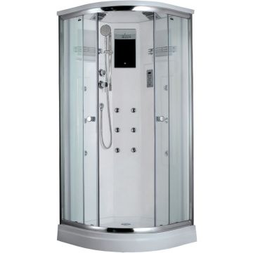 Душевая кабина Timo (Тимо) Lux T-7709 цвет профиля хром, стекло прозрачное 6 мм 90х225х90 см