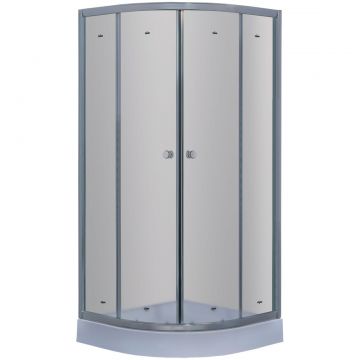 Душевой уголок Timo (Тимо) TL-1101F Fabric Glass цвет профиля хром, стекло матовое 6 мм 100х200х100 см