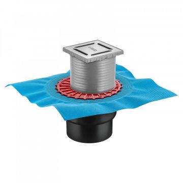 Трап Berges (Бергес) водосток напольный Zentrum Norma 100х100 нержавеющая сталь, матовый хром, S-сифон вертикальный