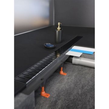 Душевой лоток Azario (Азарио) D50(боковой слив) с черной решеткой Medium AZ-CH 650/50 MC