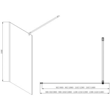 Душевая перегородка Azario (Азарио) Chicago 900х1950 мм, профиль серебро (AZ-NAR6310 900)