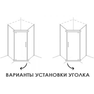 Душевой уголок Alex Baitler (Алекс Батлер) 885х2000 мм профиль хром, стекло тонированное (AB 245-90)