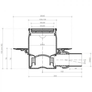 Душевой лоток Pestan (Пестан) Confluo Standard Dry 1 White Glass с одним выходом, 100х100 мм (13000104)