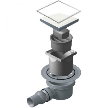 Душевой лоток Pestan (Пестан) Confluo Standard Dry 1 White Glass с одним выходом, 100х100 мм (13000104)