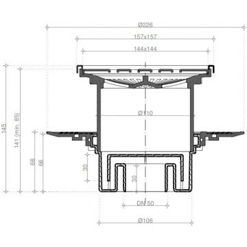 Душевой лоток Pestan (Пестан) Confluo Standard Vertical Drops Mask 150х150 мм (13000075)