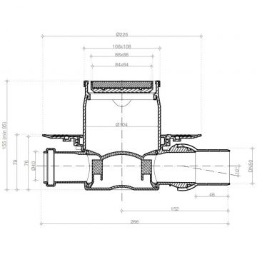 Душевой лоток Pestan (Пестан) Confluo Standard Vertical Dry Mask 100х100 мм (13000069)