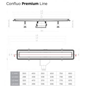 Душевой лоток Pestan Confluo Premium Line 300 Black Glass (13000290)