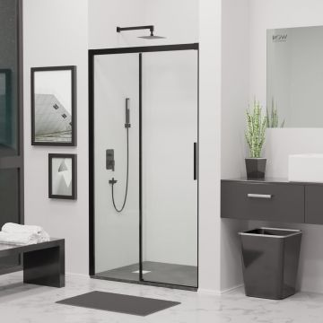 Душевая дверь RGW (РГВ) 170х195 см LE-12-B Черный, Прозрачное, 6 мм Easy Clean (34121217-14)