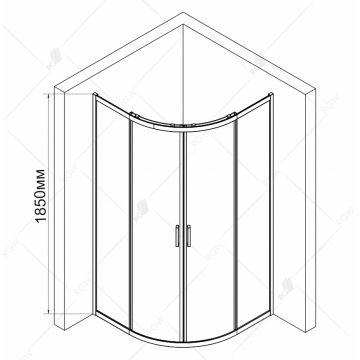 Душевой уголок RGW (РГВ) 80х80х185 см CL-53-B Полукруг, Черный, Прозрачное, 6 мм (06095388-14)