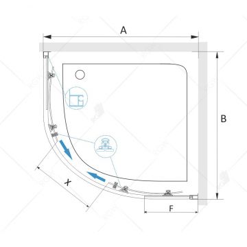 Душевой уголок RGW (РГВ) 100х100х185 см CL-54-B Полукруг, Черный, Прозрачное, 5 мм (32095400-14)
