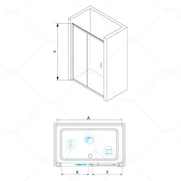 Душевая дверь RGW 150х195 см PA-016 Хром, Прозрачное, 6 мм (350801615-11)