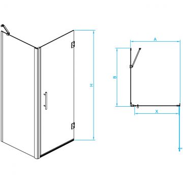 Душевой уголок RGW 60х70х195 см HO-045 HO-011 + Z-050-2 + держ Прямоуг., Хром, Прозрачное Easy Clean, 8 мм (350604567-011)