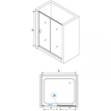 Душевая дверь RGW 180х195 см PA-016 B Чёрный, Прозрачное, 6 мм (350801618-14)