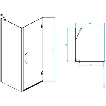 Душевой уголок RGW (РГВ) 60х80х195 см PA-36-B PA-06B+Z-050-2B+держ прямоугольный, Черный, Прозрачное, 6 мм (41083668-014)