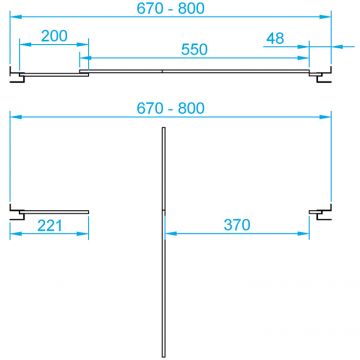 Душевая дверь RGW (РГВ) 70х185 см PA-02 Хром, Шиншила, 6 мм 67-80 Easy CleanClean (41080207-51)