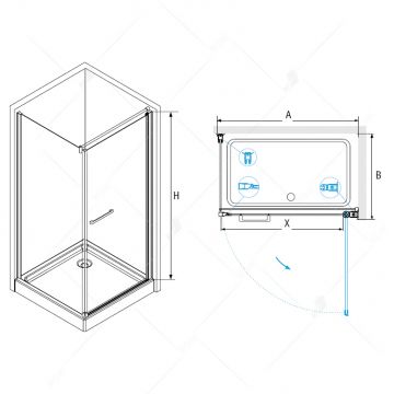 Душевой уголок RGW (РГВ) 80х70х185 см PA-48 PA-03 + Z-050-1+держатель прямоугольный, Хром, Прозрачное, 6 мм Easy Clean (04084887-011)