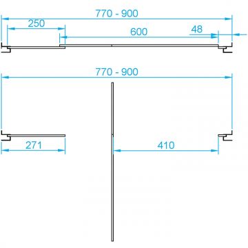 Душевая дверь RGW (РГВ) 80х185 см PA-02 Хром, Прозрачное, 6 мм 77-90 Easy CleanClean (41080208-11)