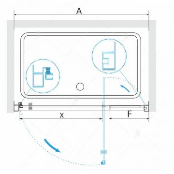 Душевая дверь RGW (РГВ) 80х185 см PA-02 Хром, Прозрачное, 6 мм 77-90 Easy CleanClean (41080208-11)
