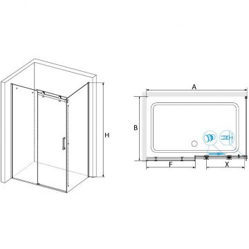 Душевой уголок RGW (РГВ) 120х100х195 см TO-44 TO-14 + Z-050-2 прямоугольный, Хром, Прозрачное, 8 мм Easy Clean (02074420-11)